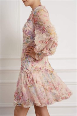 Floral Mini Tasarım Elbise