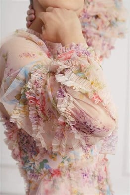 Floral Mini Tasarım Elbise